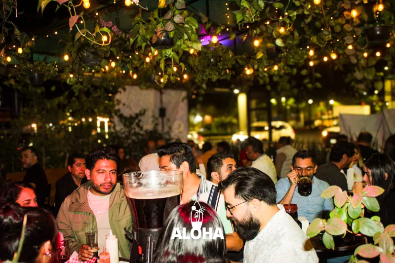Terraza de Aloha llena